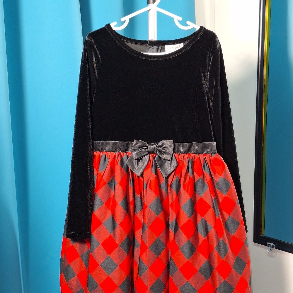 Girl Dress Size Small 6/6X black/red